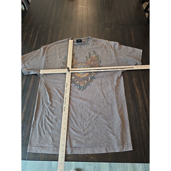 Harley Davidson Men's Brown Vtg T-Shirt Feather Thunder Mountain Sz Xl - Picture 6 of 13